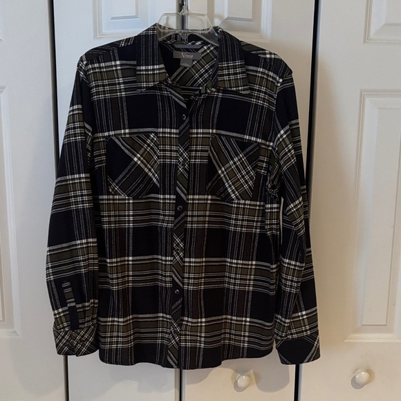 Natural Reflections Tops - Natural Reflections Black and White Plaid Button Down Shirt